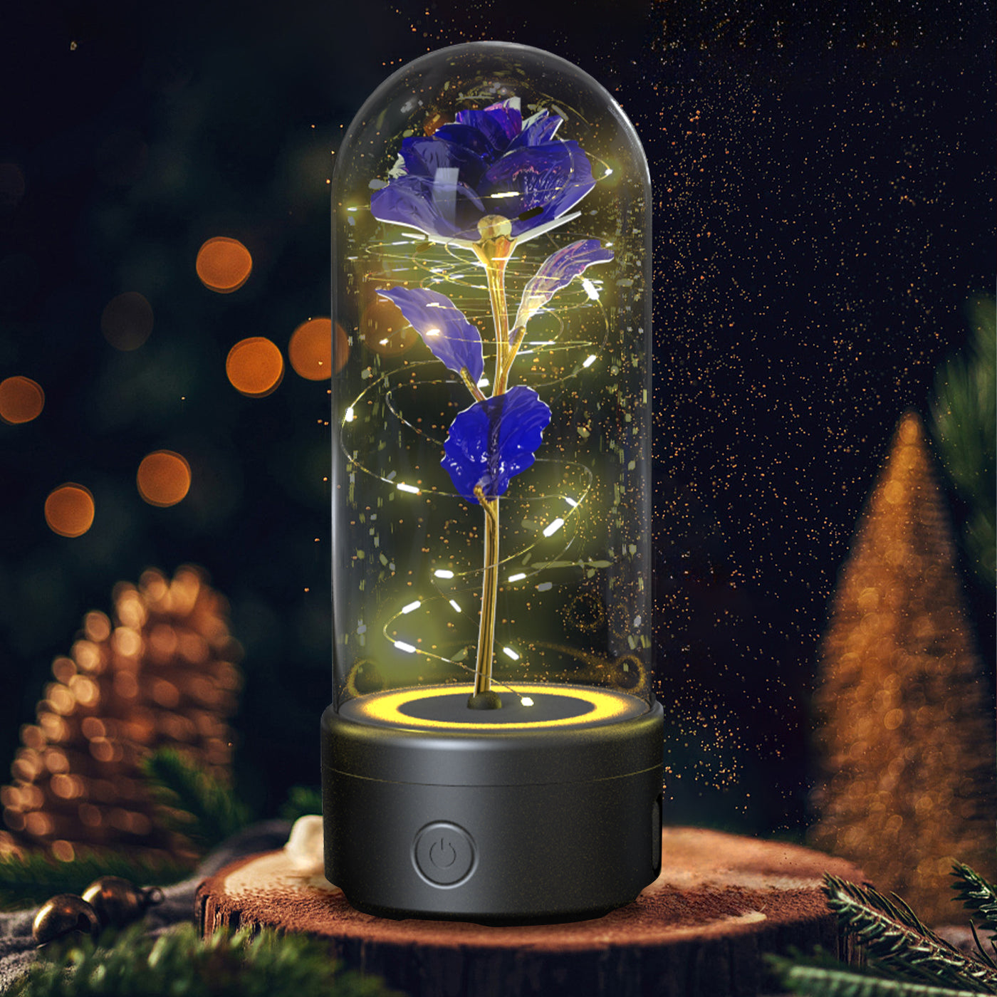Duetto Floral: Rosa Luminosa con Altavoz Bluetooth